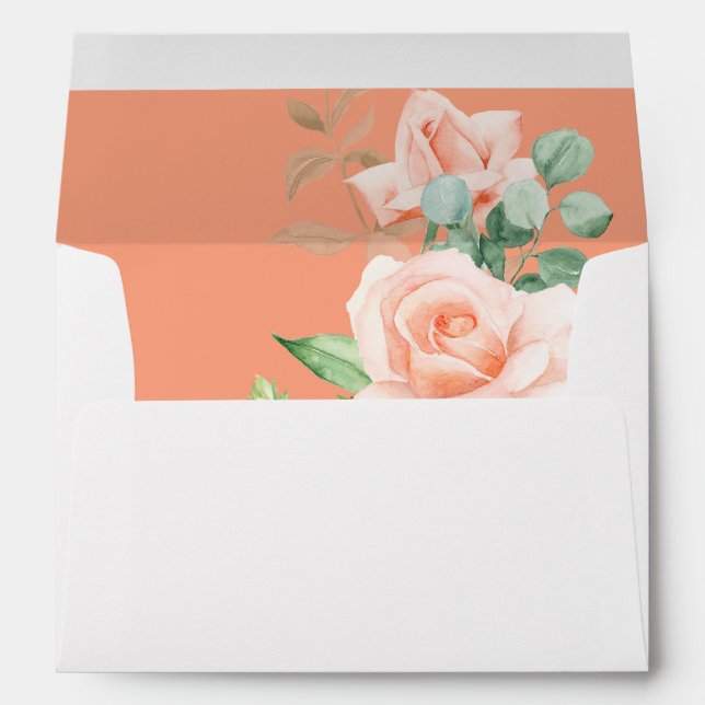 Peach & White Floral V3 2- Pink Envelope (Back (Bottom))