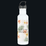 Peach White Hibiscus Flowers Green Leaves 710 Ml Water Bottle<br><div class="desc">Peach White Hibiscus Flowers Green Leaves
Be your own kind of beautiful</div>