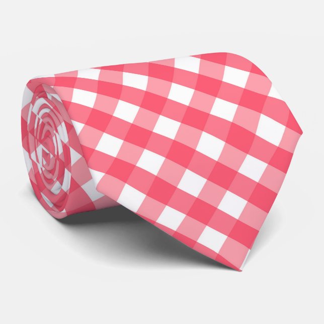 Peach white tiled pattern  tie (Rolled)