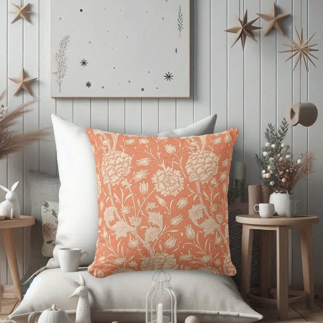 Peach Wild Tulips William Morris Cushion (Creator Uploaded)