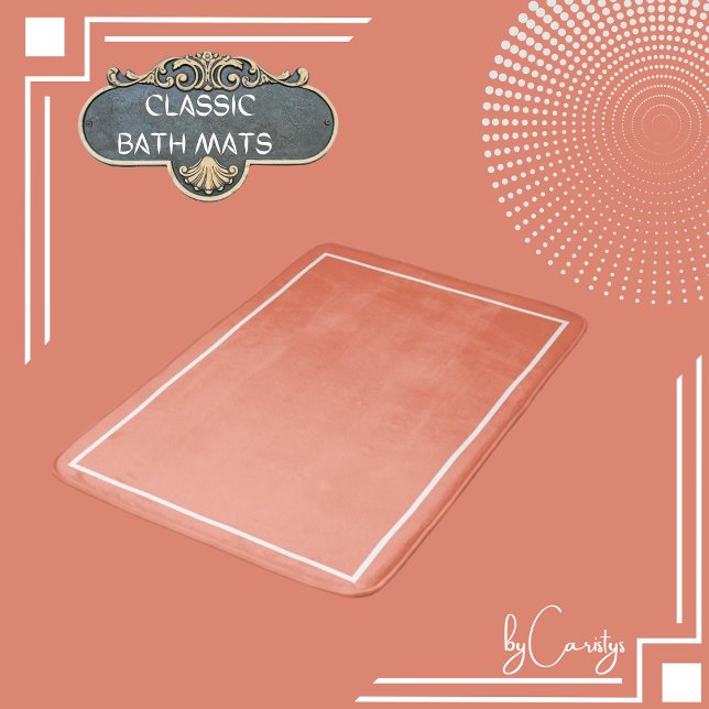 Peach with White Border Bath Mat (Creator Uploaded)