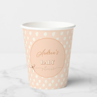 Peach-y Shoe String Baby Shower Paper Cups