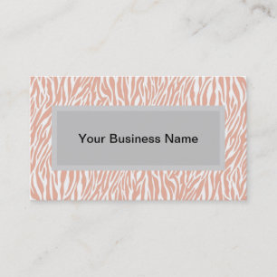 Peach Zebra Print Business Card