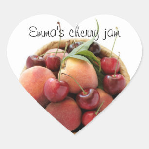 peaches and cherries jam stickers