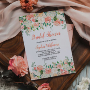Peaches And Cream Bridal Shower Invitation