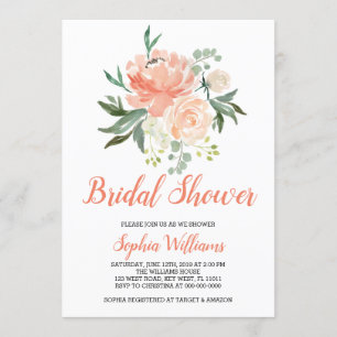 Peaches And Cream Bridal Shower Invitation