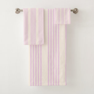 Peaches and cream five stripes pattern bath towel set