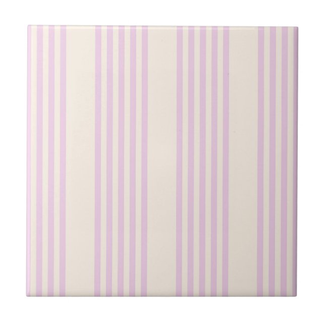 Peaches and cream five stripes pattern ceramic tile (Front)