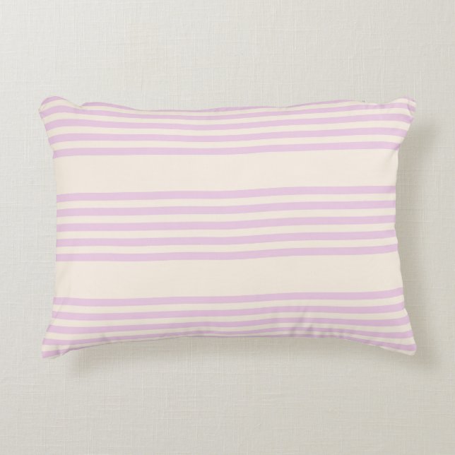 Peaches and cream five stripes pattern decorative cushion (Front)