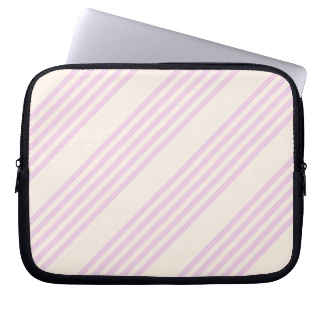 Peaches and cream five stripes pattern laptop sleeve (Front)