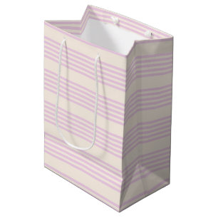Peaches and cream five stripes pattern medium gift bag