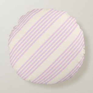 Peaches and cream five stripes pattern round cushion