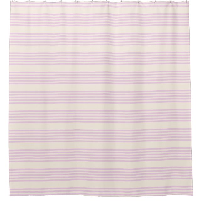Peaches and cream five stripes pattern shower curtain (Front)