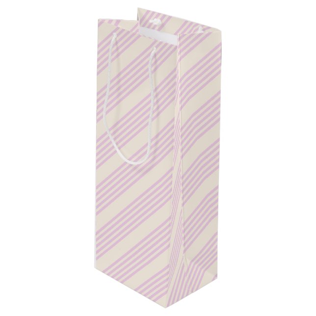 Peaches and cream five stripes pattern wine gift bag (Front Angled)