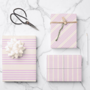 Peaches and cream five stripes pattern wrapping paper sheet