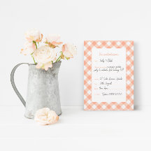 Peaches and Cream flat invitation card
