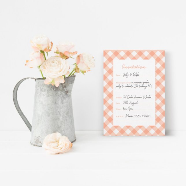 Peaches and Cream flat invitation card (Peaches and Cream invitation card)