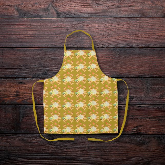Peaches and ice cream gold apron (Creator Uploaded)