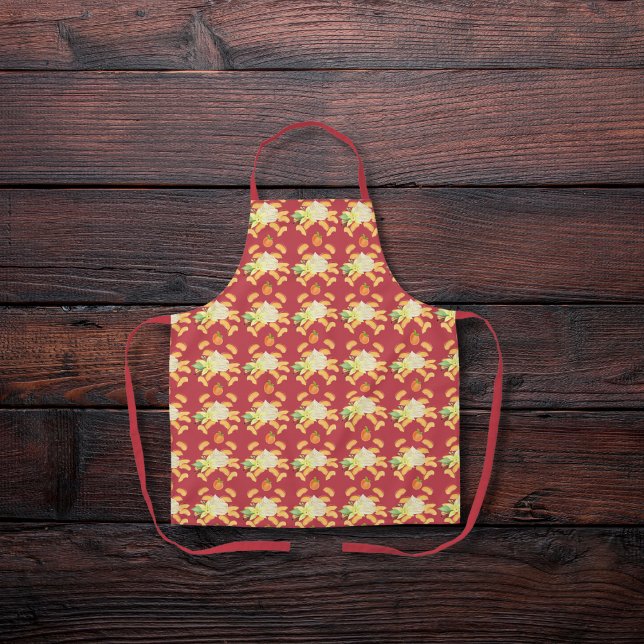 Peaches and ice cream red apron (Creator Uploaded)