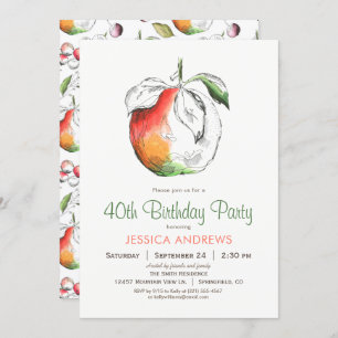 Peaches Birthday Party Invitation