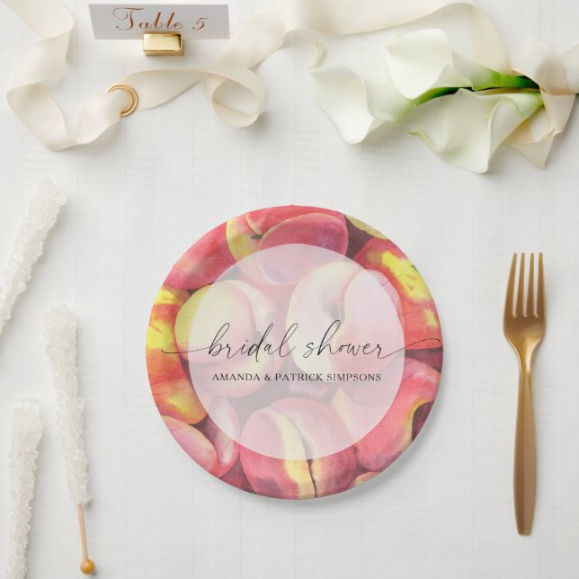 Peaches - Bridal shower Paper Plate (Wedding)
