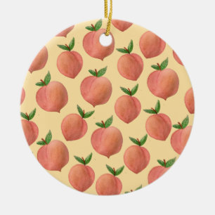 Peaches Ceramic Ornament