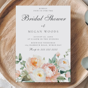 Peaches & Cream Elegant Bridal Shower Invitation