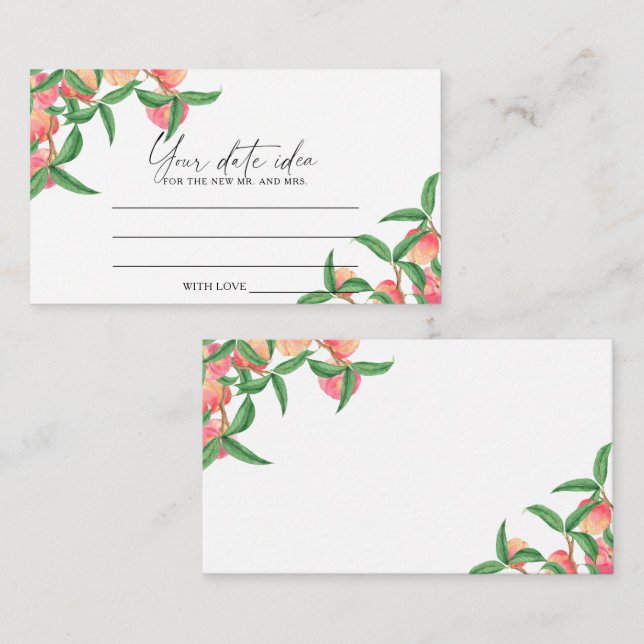 Peaches - Date night ideas \ Date jar Enclosure Card (Front/Back)