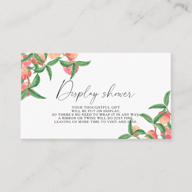 Peaches - Display shower Enclosure Card (Front)
