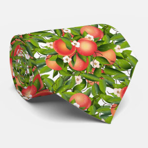 Peaches Fruit Botanical Floral Tie