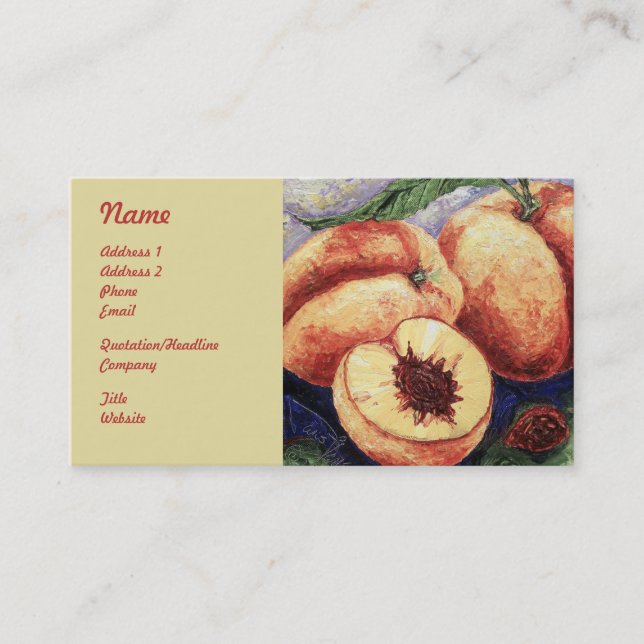 Peaches Fruit Business Cards (Front)