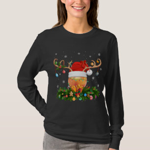 Peaches Fruit Lover Reindeer Santa Hat Peaches Chr T-Shirt