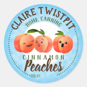 Peaches fruit pie filling jam home canning label