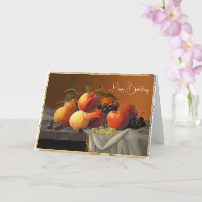 Peaches, Grapes, and Apples  Card (Orchid)