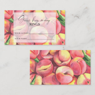 Peaches - guess how many RINGS bridal game Enclosure Card