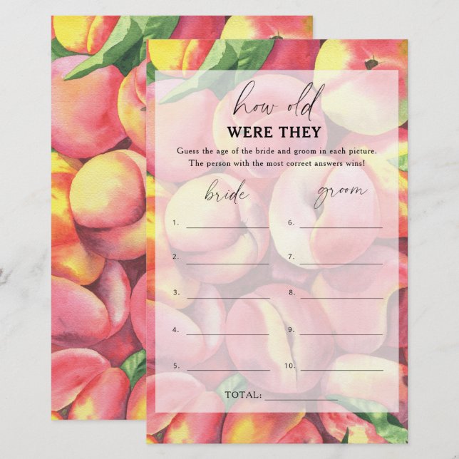 Peaches - How old were they bridal game (Front/Back)