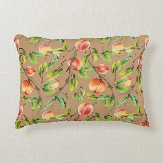 Peaches on the tree decorative cushion (Front)