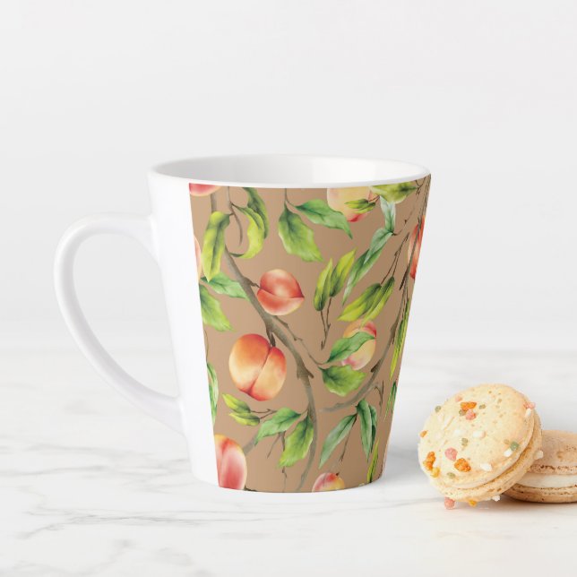 Peaches on the tree latte mug (In Situ)