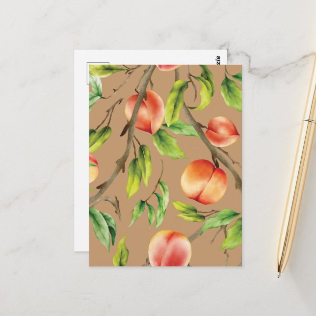 Peaches on the tree postcard (Front/Back In Situ)