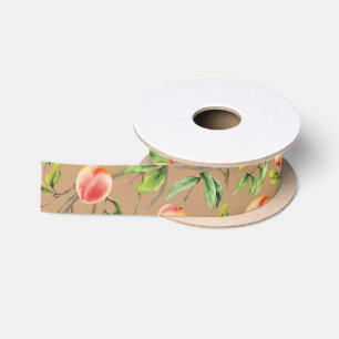 Peaches on the tree satin ribbon