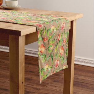 Peaches on the tree short table runner