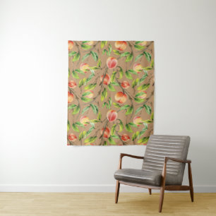 Peaches on the tree tapestry