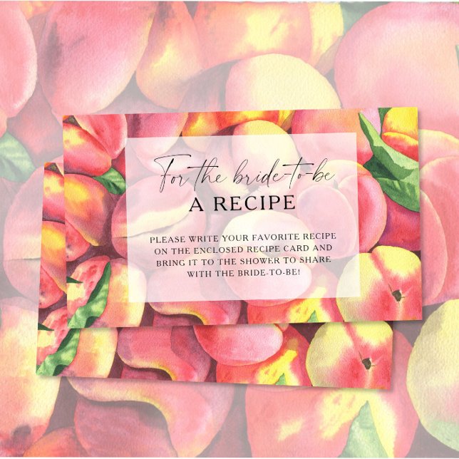 Peaches - Recipe for the bride to be Enclosure Card (Creator Uploaded)
