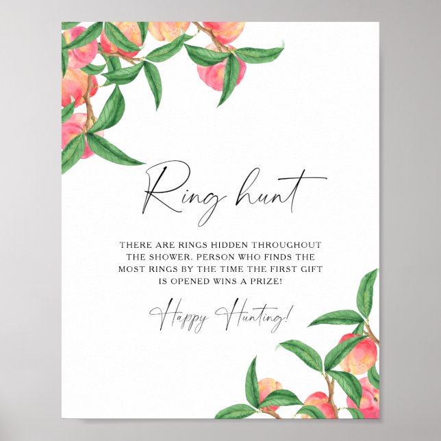 Peaches - Ring hunt bridal shower game Poster (Front)