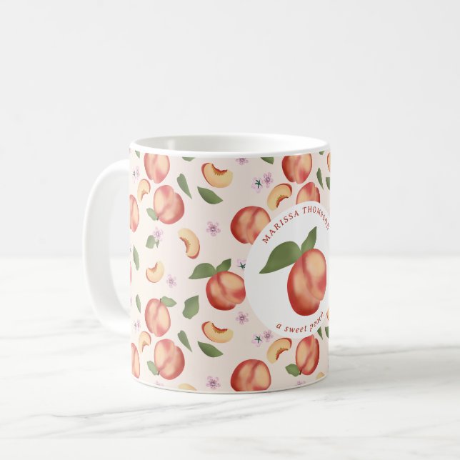 Peaches Sweet Peach Baby Girl Coffee Mug (Front Left)