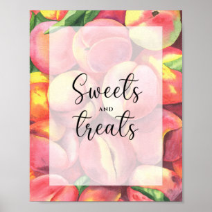 Peaches - sweets and treats baby shower poster