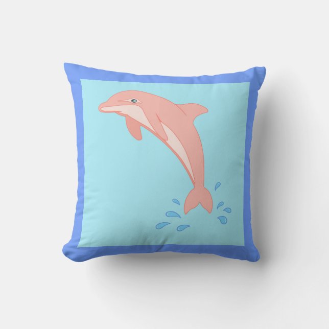 Peaches the Pink Dolphin Cushion (Front)