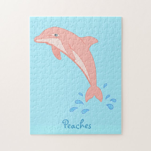 Peaches the Pink Dolphin Jigsaw Puzzle (Vertical)