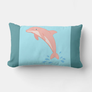 Peaches the Pink Dolphin Lumbar Cushion