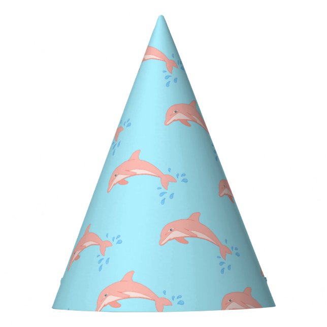 Peaches the Pink Dolphin Party Hat (Front)